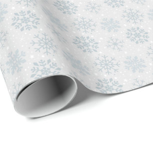 Silbernes Weihnachtsschneeflocke-Muster Geschenkpapier