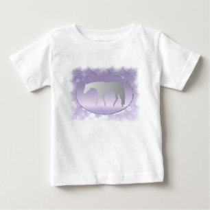 Silbernes Western-Vergnügens-Pferd auf Lavendel Baby T-shirt