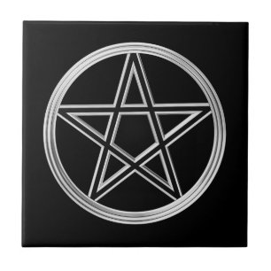 Silberpentagramm Fliese