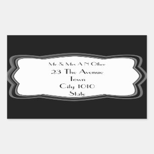 Silberrahmen-Design Name und Adresse Rechteckiger Aufkleber