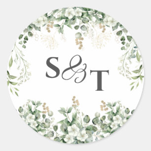 Silberreben: Monogramm Botanischer Aufkleber