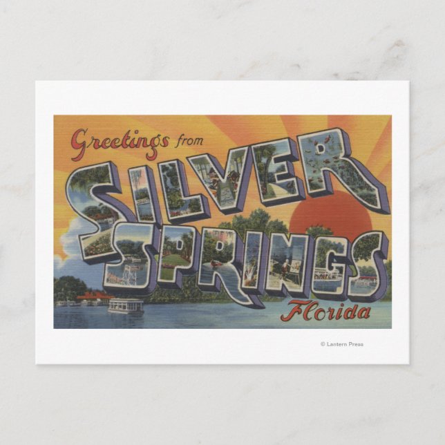 Silberring, Florida - Große Buchstabenszenen 2 Postkarte (Vorderseite)