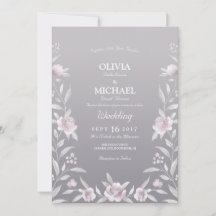 Silberrosa Aquarellblume Chinoiserie Hochzeit