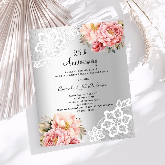 Silberrosa Flora 25. Hochzeitstag (Von Creator hochgeladen)