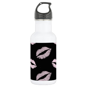 Silberrosa Küsse Edelstahlflasche