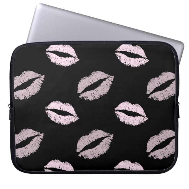 Silberrosa Küsse Laptopschutzhülle (Vorderseite)