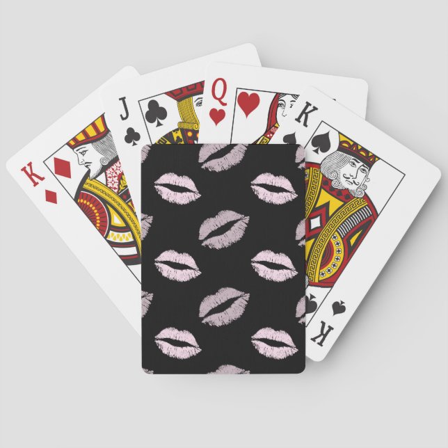 Silberrosa Küsse Spielkarten (Rückseite)