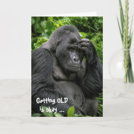 Silberrücken-Gorilla zum Geburtstag tief in Gedank Karte