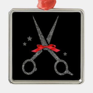 Silberschere Glitzer - Friseursalon Stylist Me Ornament Aus Metall