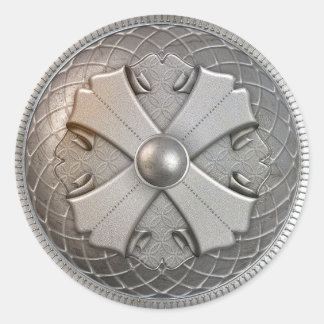 Silberschild 2 runder aufkleber