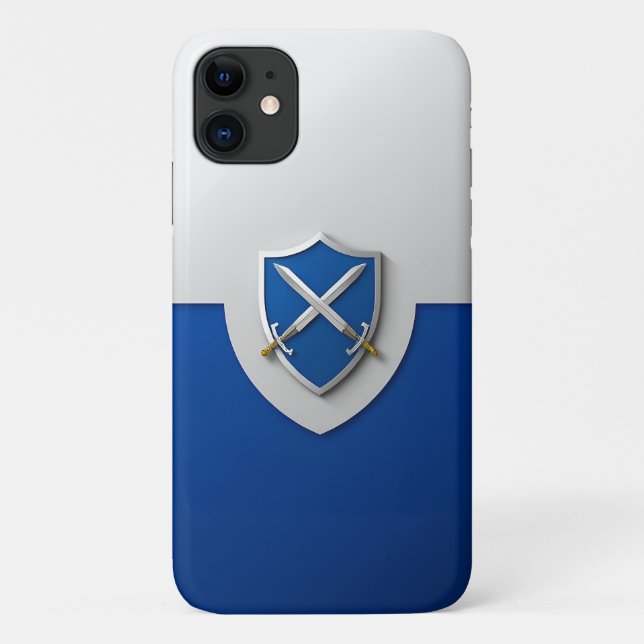 Silberschild mit überkreuzten Schwertern Case-Mate iPhone Hülle (Rückseite)