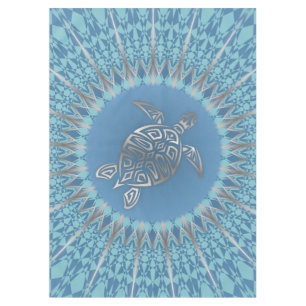 Silberschildkröte und Mandala Tischdecke