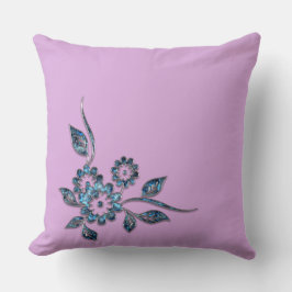 Silberschmuck der blauen Blume Kissen