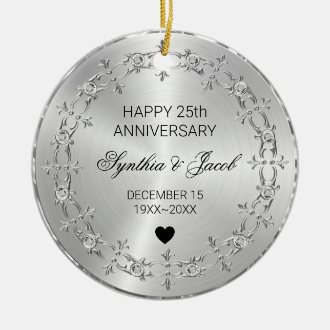 Silberschmuck mit Diamanten Keramik Ornament (Vorne)