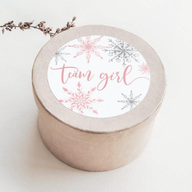 Silberschneeflocken-Mannschaftsmädchen Runder Aufkleber (Von Creator hochgeladen)