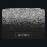 Silberschwarzer Glitzer Girl Monogram Name iPad Pro Cover<br><div class="desc">Monogram Name Laptop Case für Silver und Black Sparkle Glitzer. Das macht den perfekten 16 Geburtstag,  Hochzeit,  Brautparty,  Jubiläum,  Babydusche oder Junggeselinnen-Abschied Geschenk für jemanden,  der Lieben glamourösen Luxus und schicke Stile.</div>