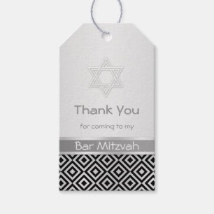 Silberschwarzes Diamantenmuster Bar Mitzvah Gesche Geschenkanhänger