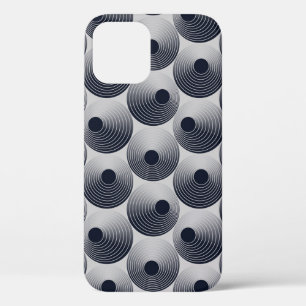 Silberschwarzes Mosaik: Konzentrische Ringe Textur Case-Mate iPhone Hülle