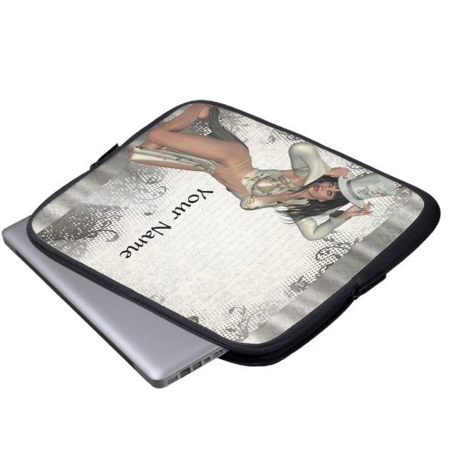 Silbershowgirl Laptopschutzhülle (Vorne Knopf)