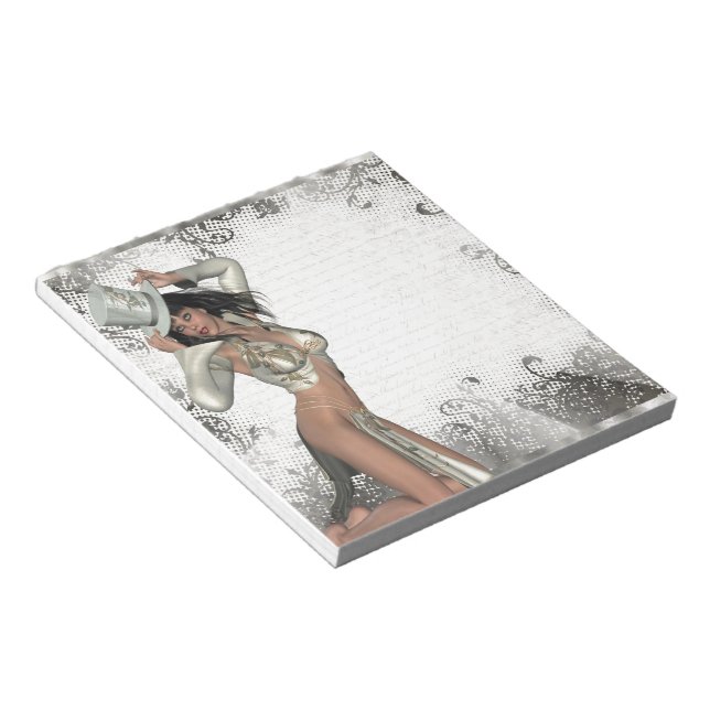 Silbershowgirl Notizblock (angewinkelt)