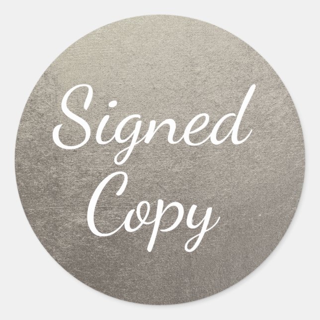 Silbersignierte Kopie Runder Aufkleber (Vorderseite)