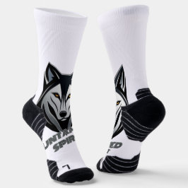 Silberspitz-Wolfskopf mit Abstrakten Formen Socken