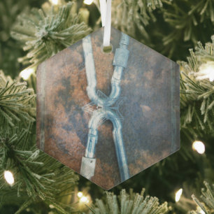 Silberstar der Unendlichkeit Ornament Aus Glas