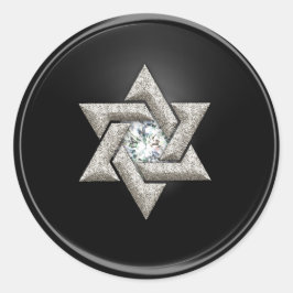 Silberstar von David Umschlag Aufkleber Black