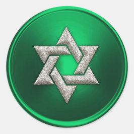 Silberstar von David Umschlag Aufkleber Green