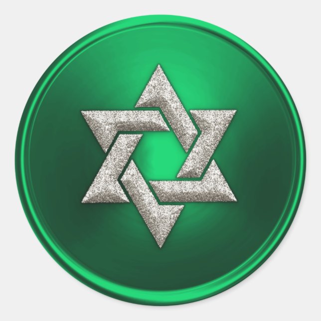 Silberstar von David Umschlag Aufkleber Green (Vorderseite)