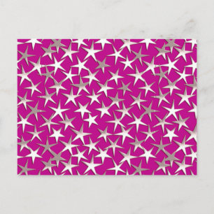 Silbersterne auf Amethystisch lila Postkarte