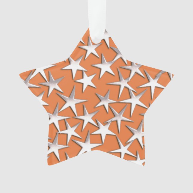 Silbersterne auf Kupfer Ornament (Vorderseite)