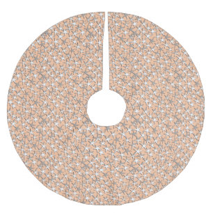 Silbersterne auf pfirsichrosa polyester weihnachtsbaumdecke