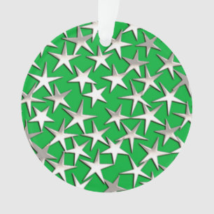 Silbersterne auf Smaragdgrün Ornament