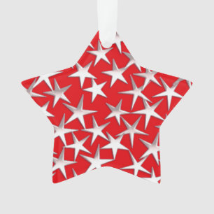 Silbersterne in dunkelrot ornament