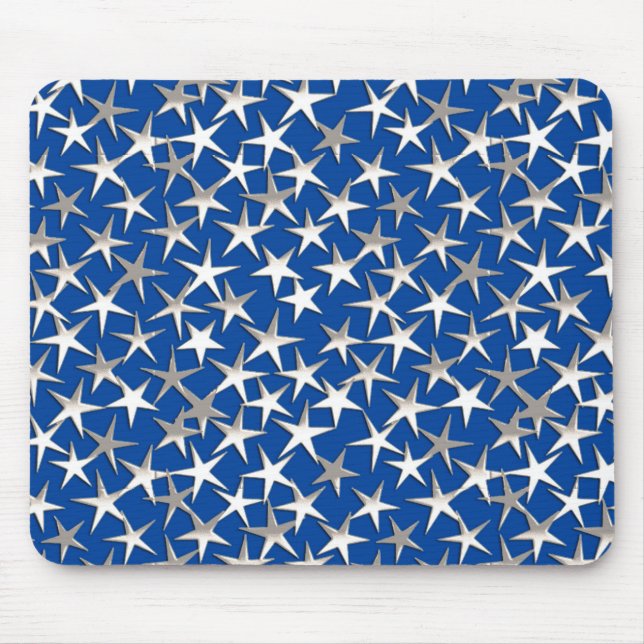 Silbersterne in Kobaltblau Mousepad (Vorne)