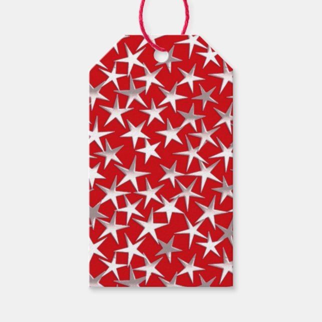 Silbersterne in tiefrot geschenkanhänger (Vorderseite)