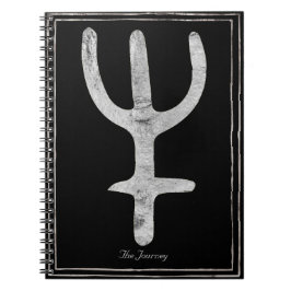 Silberstilisierte Erde Neptun-Symbol Notizblock