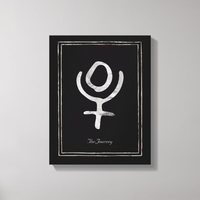 Silberstilisiertes Symbol des Pluto-Planeten Leinwanddruck (Vorderseite)