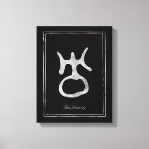 Silberstilisiertes Symbol des Uranus Leinwanddruck