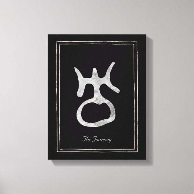 Silberstilisiertes Symbol des Uranus Leinwanddruck (Vorderseite)