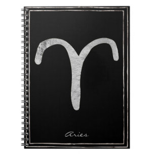 Silberstylisierte Aries-Symbol Notizblock