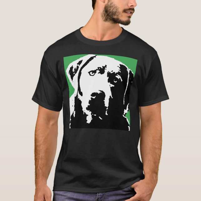 Silberter Labrador schwarz und weiß T-Shirt (Vorderseite)