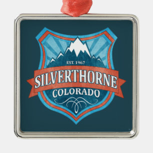 Silberthorne Colorado Teal Schild Weihnachtsbauman Ornament Aus Metall