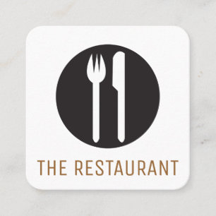 Silberware   Restaurantbesitzer   Koch Quadratische Visitenkarte