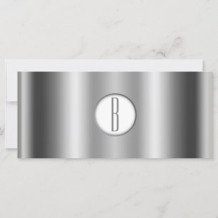 Silberweiß glänzende Glamour-Geschenkkarte mit Mon