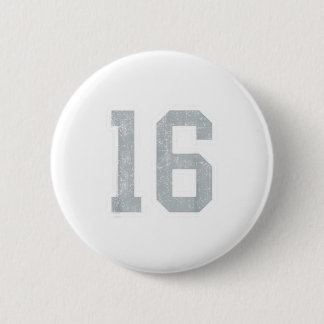 Silberweiße Nummer 16 Trikot Spieler Uniform #16 Button