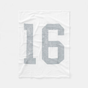 Silberweiße Nummer 16 Trikot Spieler Uniform #16 Fleecedecke
