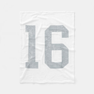 Silberweiße Nummer 16 Trikot Spieler Uniform #16 Fleecedecke