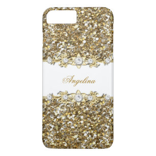 Silberweißes Gold-Faux-Diamant-Juwel-Glitter Case-Mate iPhone Hülle